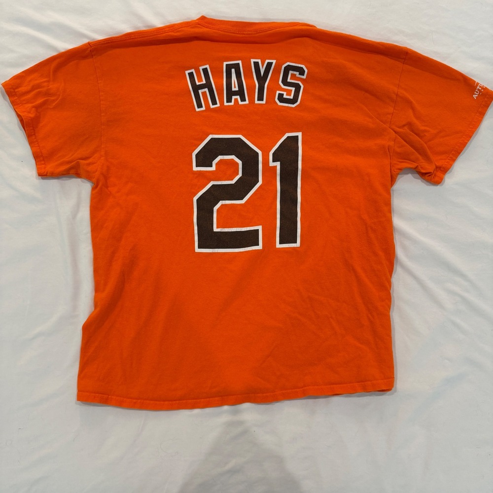 Baltimore Orioles Austin Hays 21 SGA Orange Graphic T-Shirt Mens MLB Baseball - Picture 2 of 3